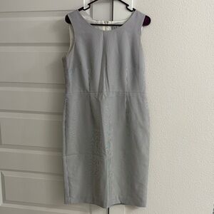 Kasper Light Gray Sleeveless Midi Sheath Dress